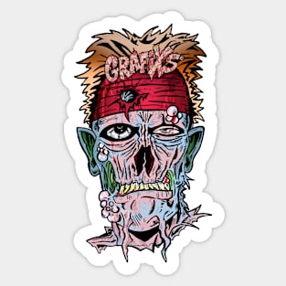 Old Mon Zombie by Grafixs Sticker